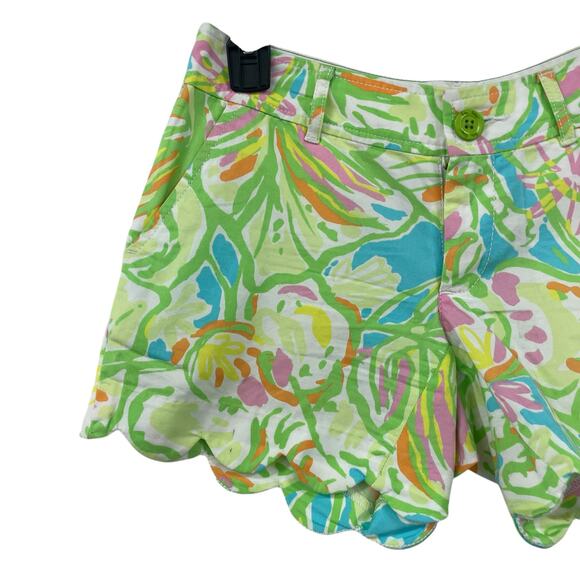 Lilly Pulitzer The Buttercup Short Green Multi Elephant Ears Leaf Print Size 00 - Picture 2 of 7